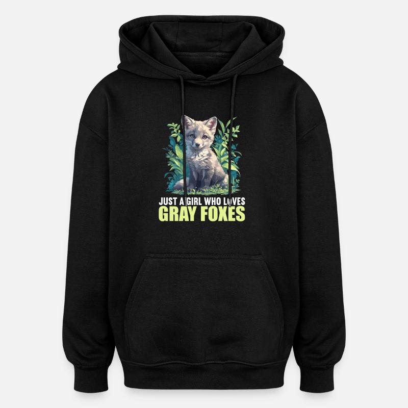 Gray Foxes Gray Fox - Oversized Unisex Hoodie - black