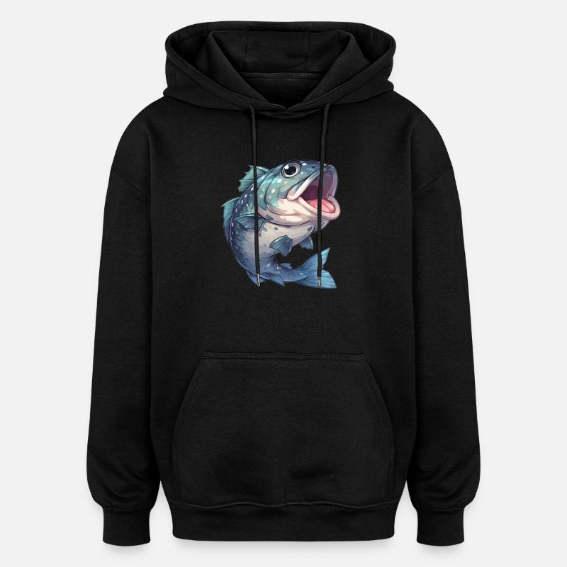 mérou mérou - Sweat à capuche oversize unisexe - noir