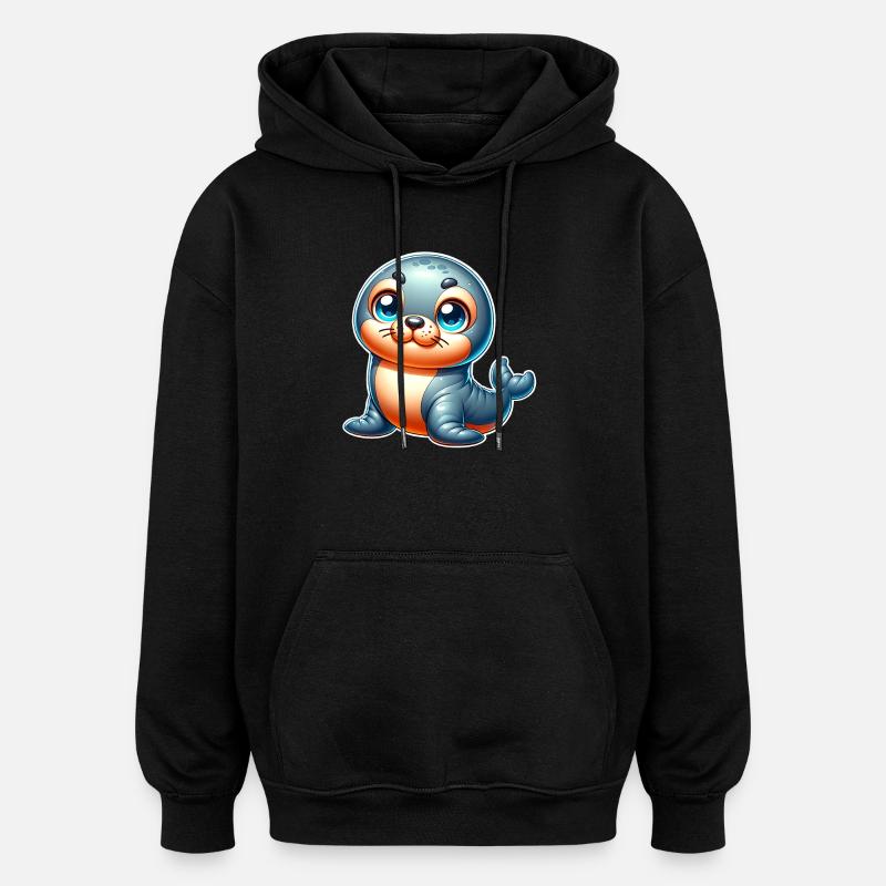 Seal seal - Oversized Unisex Hoodie - black