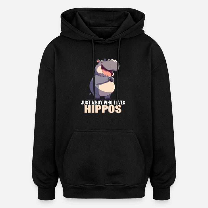Nilpferd Flußpferd - Oversized Unisex Hoodie - Schwarz