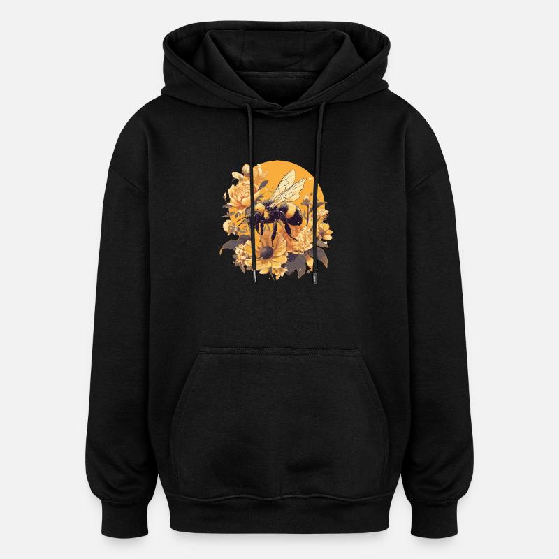 Abeilles Abeille - Sweat à capuche oversize unisexe - noir