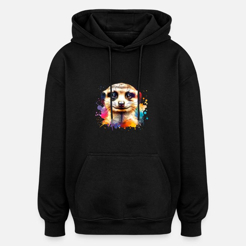 Erdmännchen - Oversized Unisex Hoodie - Schwarz