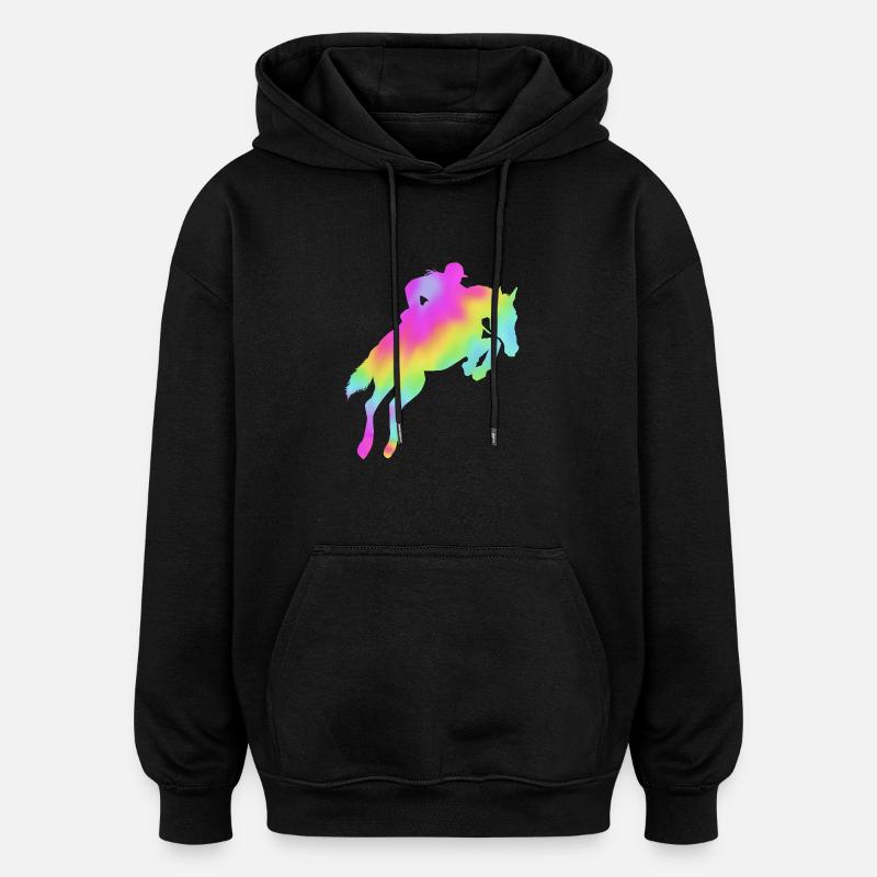 Springreiten Springpferd - Oversized Unisex Hoodie - Schwarz