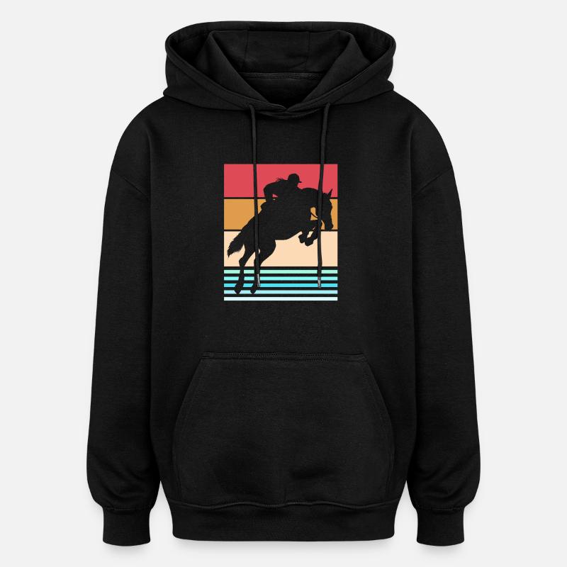 Springreiten Springpferd - Oversized Unisex Hoodie - Schwarz