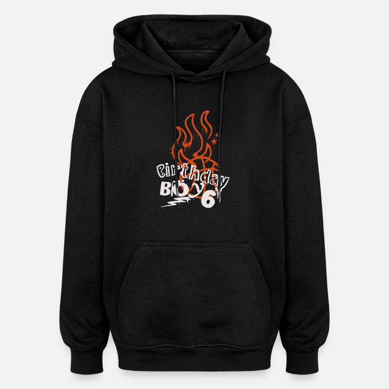 Basket-ball 6e anniversaire Basketteur - Sweat à capuche oversize unisexe - noir