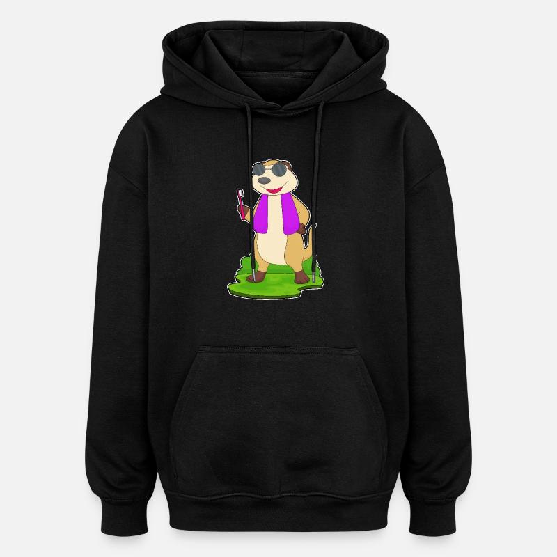 Brosse à dents Meerkat - Sweat à capuche oversize unisexe - noir