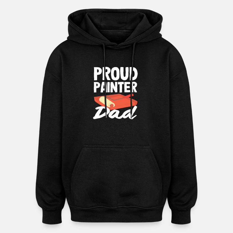 Stolzer Maler Papa - Oversized Unisex Hoodie - Schwarz