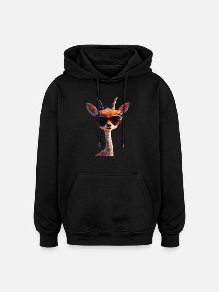 Antelope, Kudu, Gazelle, Africa, Serengeti, Antelope - Oversized Unisex Hoodie - black