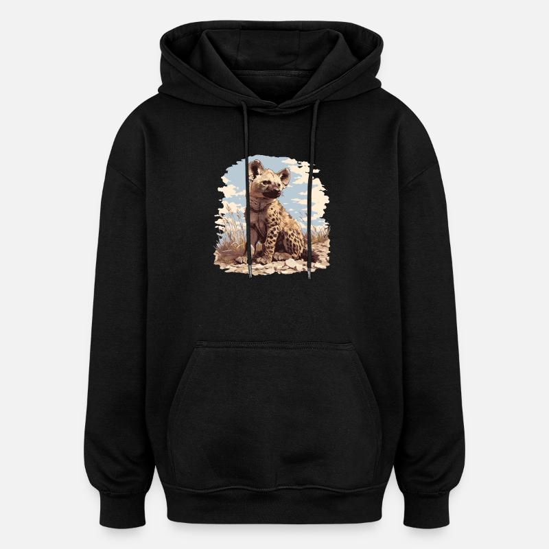 Hyänen Hyäne - Oversized Unisex Hoodie - Schwarz