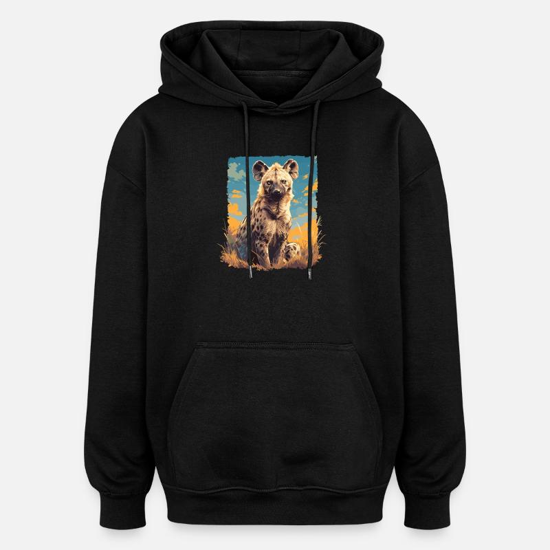 Hyänen Hyäne - Oversized Unisex Hoodie - Schwarz