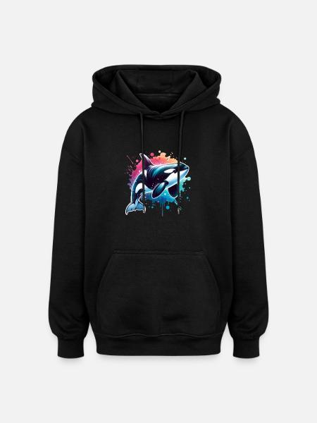 Orca Killer Whale - Oversized Unisex Hoodie - black
