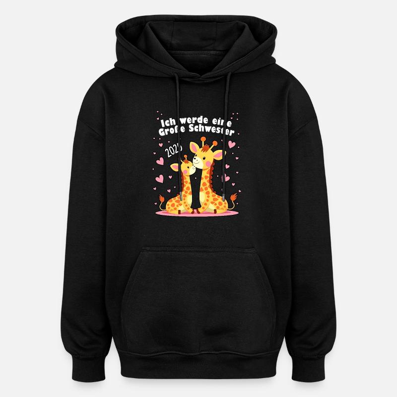 Ich werde große Schwester 2025 - Oversized Unisex Hoodie - Schwarz