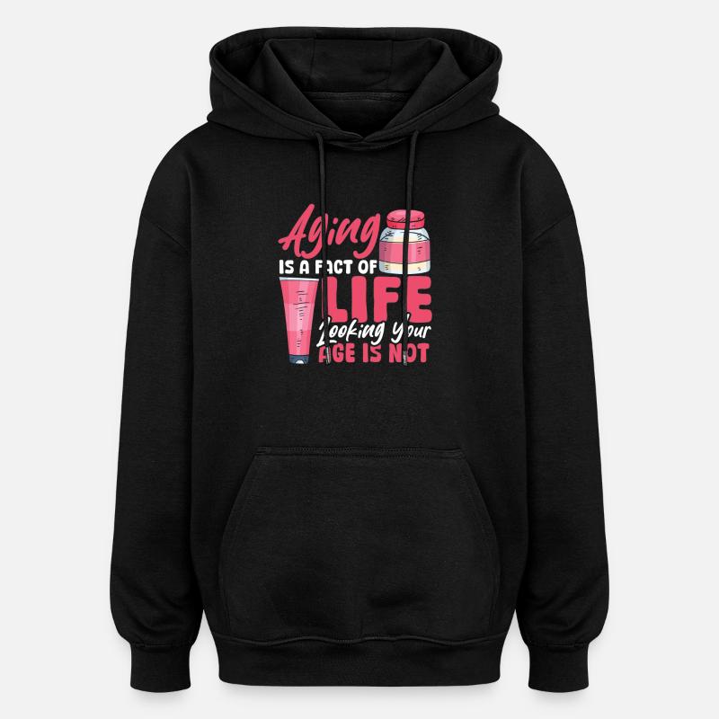 Cheveux, peau, ongles, dermatologue, esthéticienne - Sweat à capuche oversize unisexe - noir