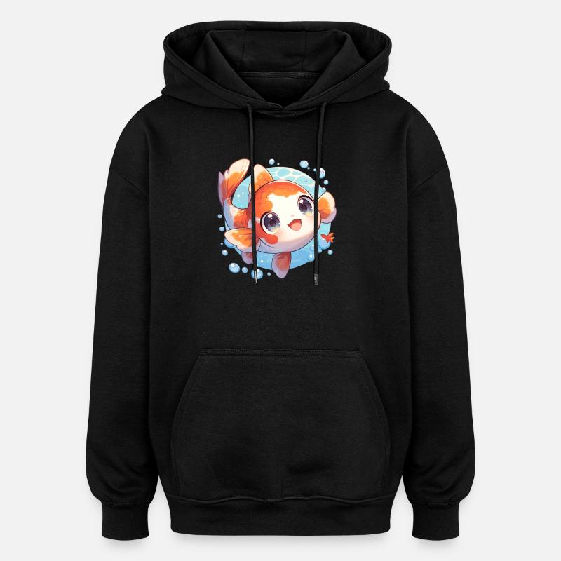 Koi Koi Carpe - Sweat à capuche oversize unisexe - noir