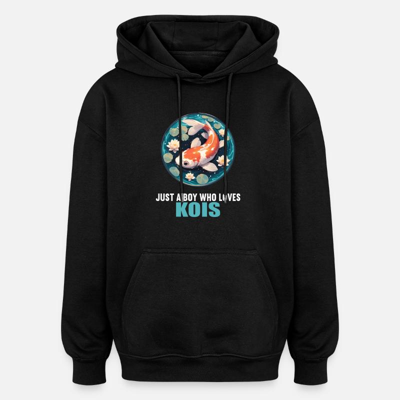 Koi Koi Carp - Oversized Unisex Hoodie - black