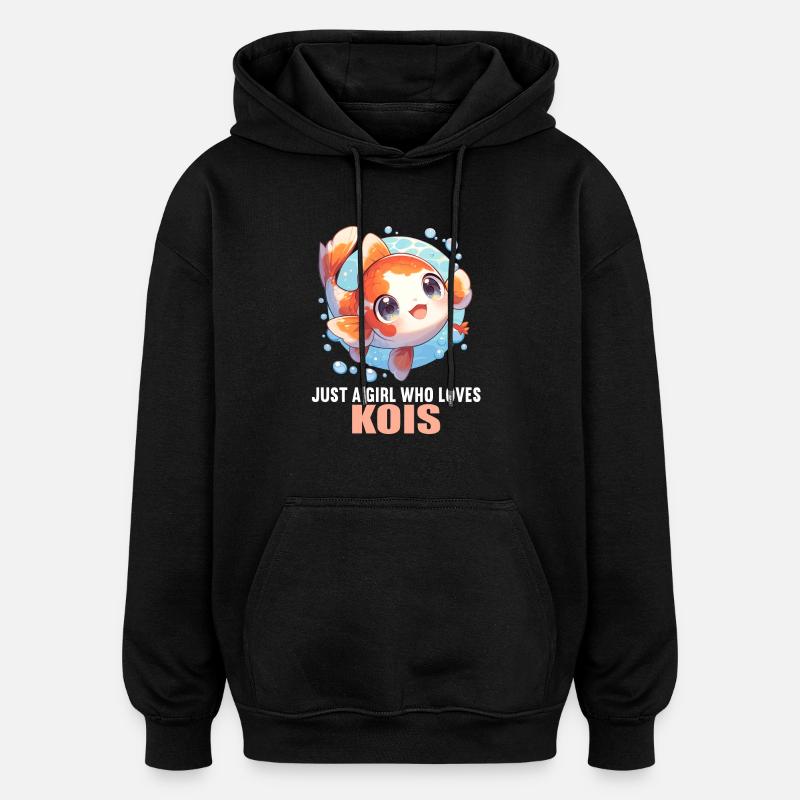 Koi Koi Carpe - Sweat à capuche oversize unisexe - noir