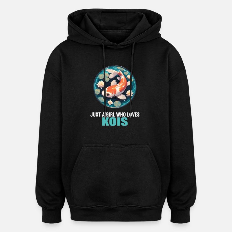 Koi Koi Carp - Oversized Unisex Hoodie - black