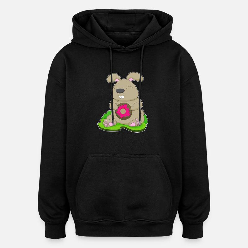 Hase Donut - Oversized Unisex Hoodie - Schwarz