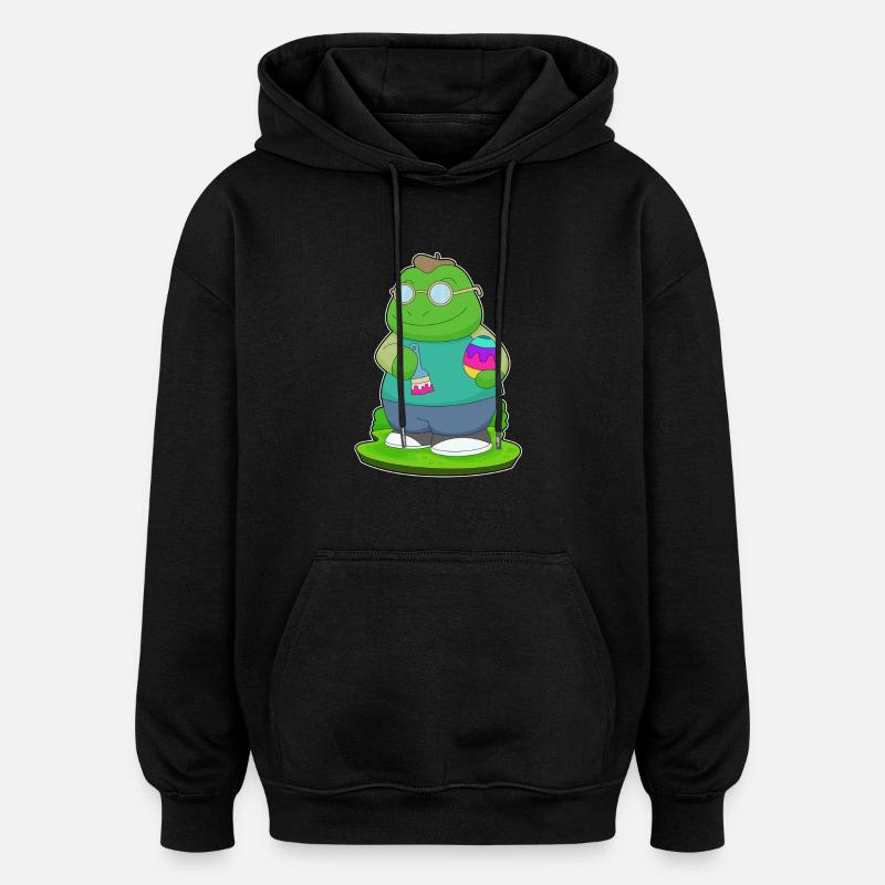 Frog Easter Painter - Oversized Unisex Hoodie - black
