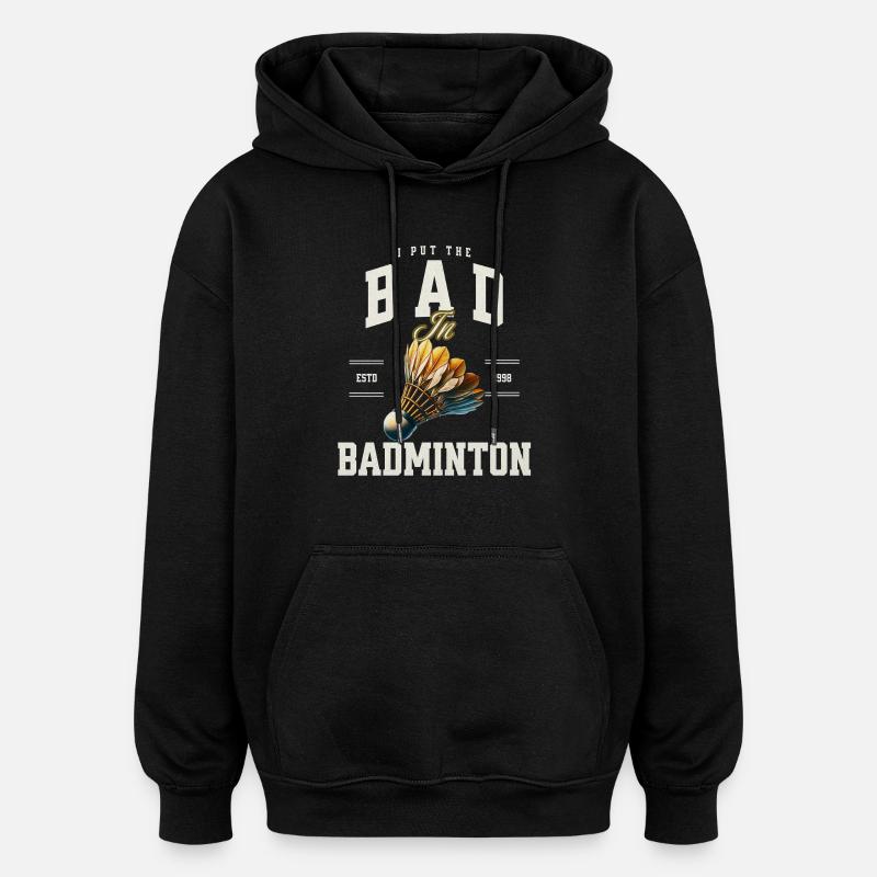 Badminton - Sweat à capuche oversize unisexe - noir
