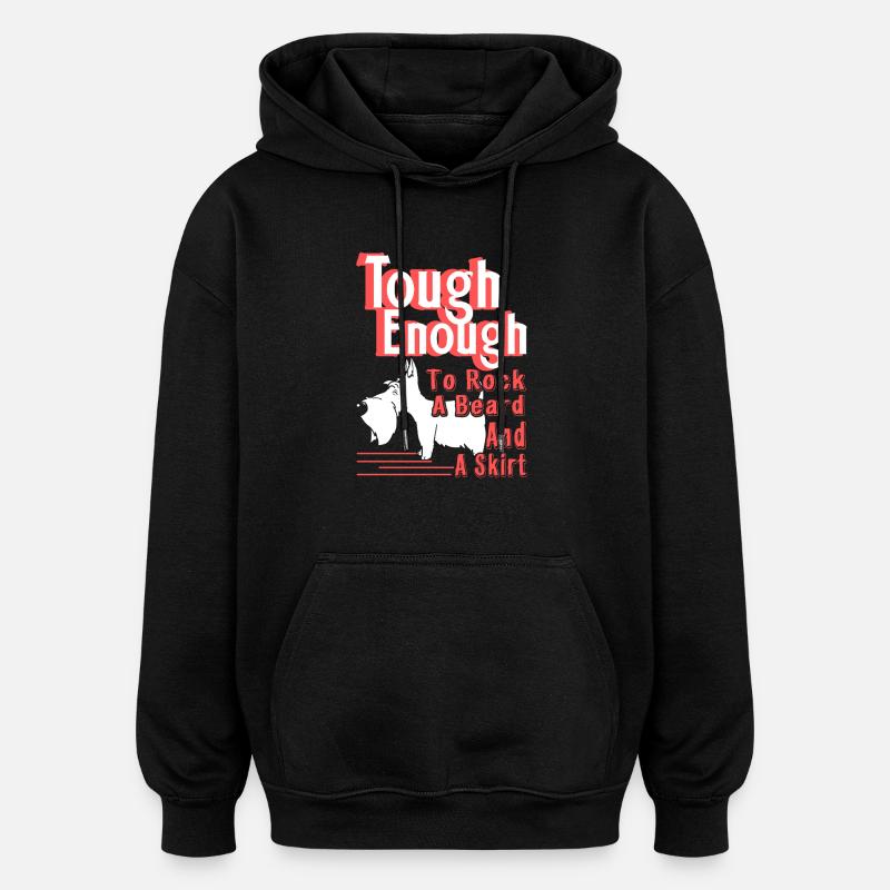Scottish Terrier Tough Enough - Oversized Unisex Hoodie - black
