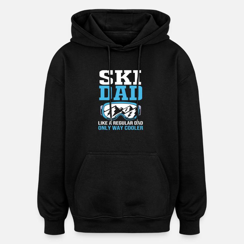 Séjour ski ski - Sweat à capuche oversize unisexe - noir