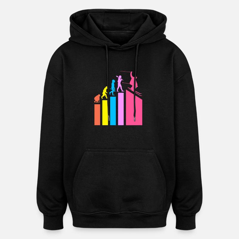Séjour ski ski - Sweat à capuche oversize unisexe - noir