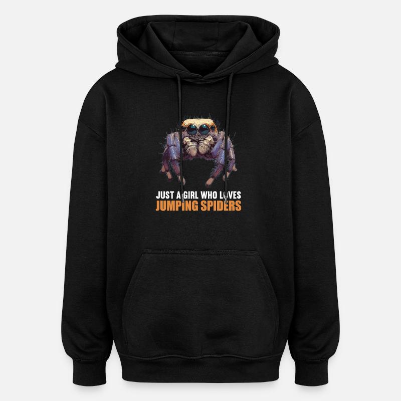Araignée sauteuse Springspinnen Springspinne - Sweat à capuche oversize unisexe - noir