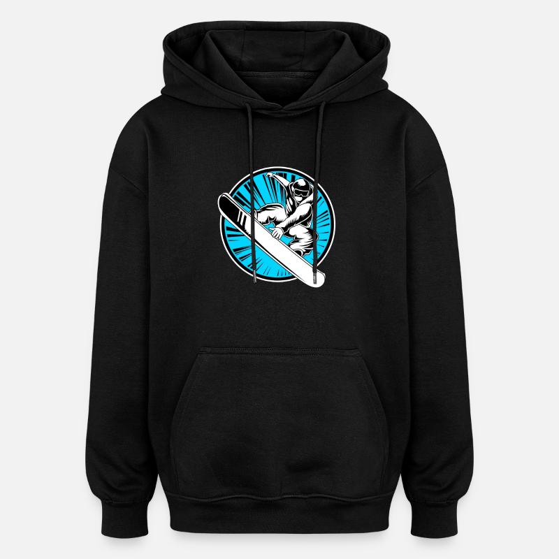 Snowboard Snowboard Vacances snowboard Snowboarders - Sweat à capuche oversize unisexe - noir