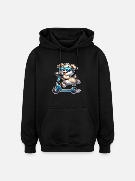 Tretroller E-Scooter E-Roller - Oversized Unisex Hoodie - Schwarz