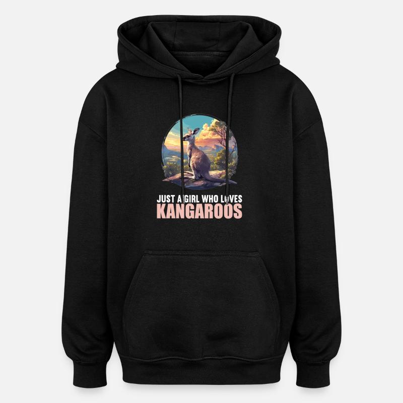 Kängurus Känguru - Oversized Unisex Hoodie - Schwarz