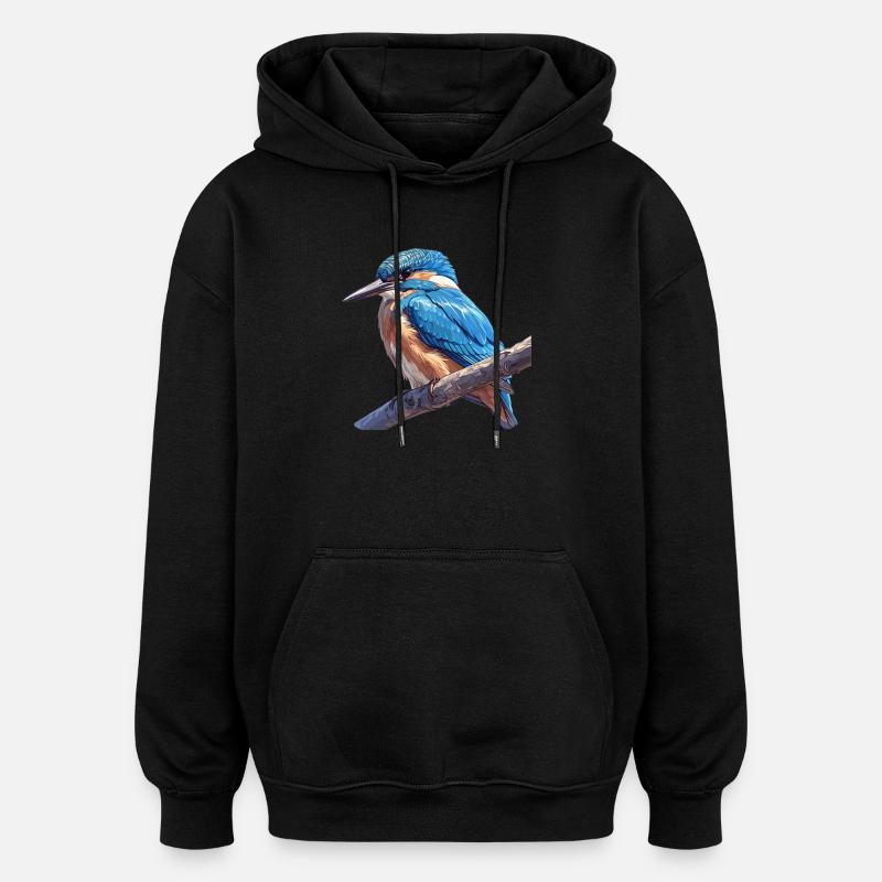 Martin-pêcheur Martin-pêcheur - Sweat à capuche oversize unisexe - noir