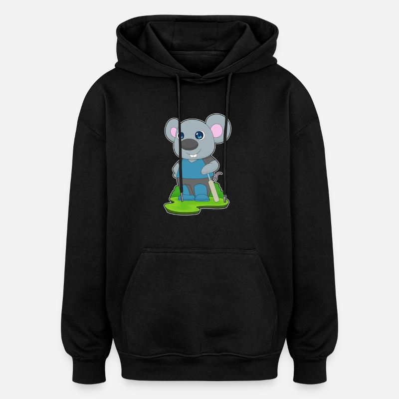 Souris Cricket Battes de cricket - Sweat à capuche oversize unisexe - noir