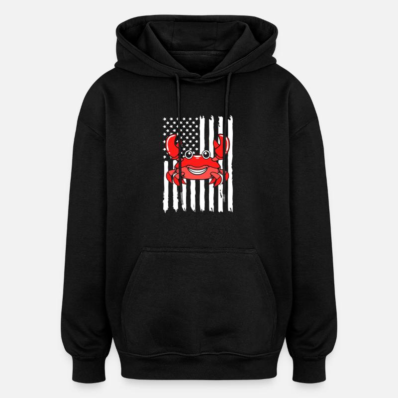 Krabbe - Oversized Unisex Hoodie - Schwarz