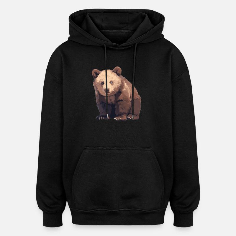 Ours Kodiak Ours Kodiak - Sweat à capuche oversize unisexe - noir