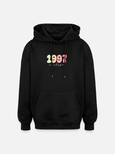 Année de naissance 1997 - Sweat à capuche oversize unisexe - noir