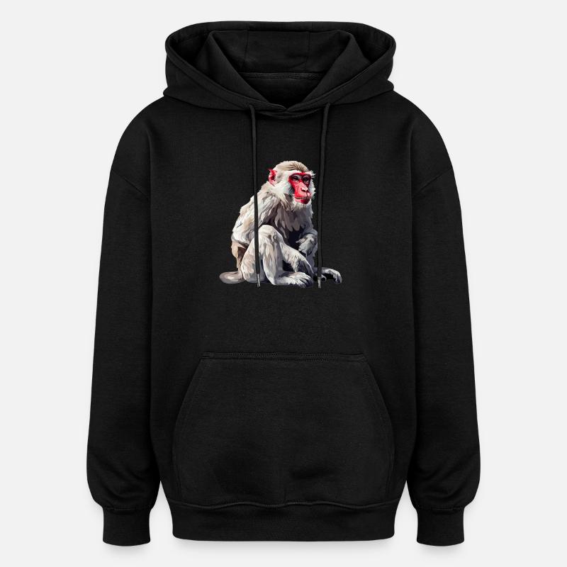 Macaque Macaque - Sweat à capuche oversize unisexe - noir