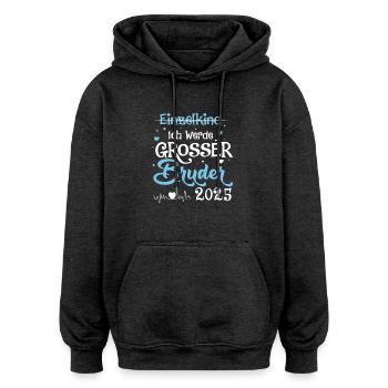 Großer Bruder 2025 Baby Schwangerschaft - Oversized Unisex Hoodie - Anthrazit - Vorne - Noah (186cm)