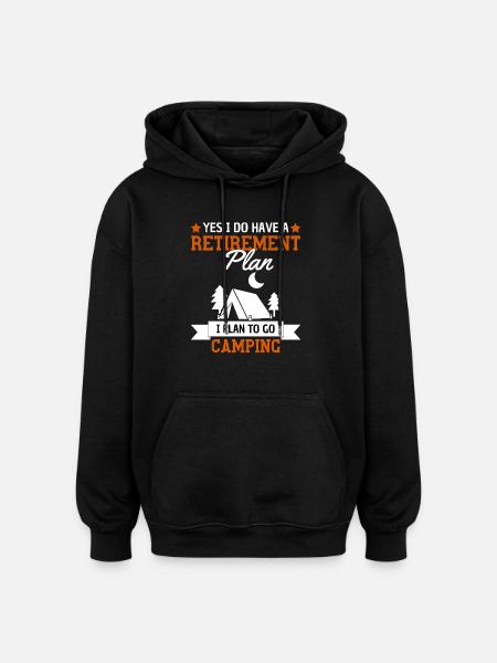 Camping Pensionsordning Pensionister Camping - Oversize unisex hoodie - sort