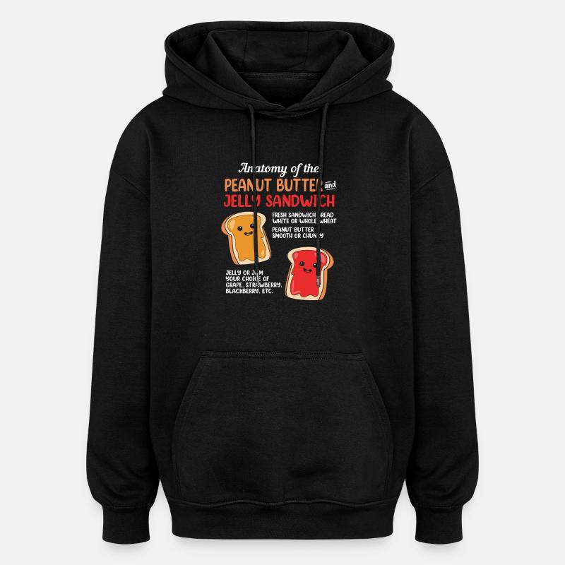 Erdnussbutter - Oversized Unisex Hoodie - Schwarz