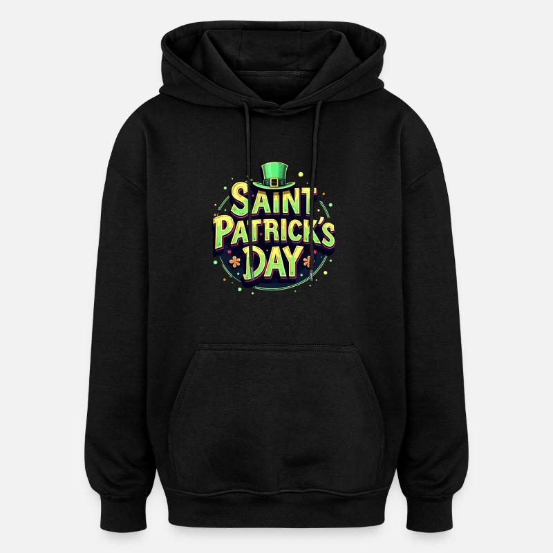 Bière de la Saint-Patrick - Sweat à capuche oversize unisexe - noir
