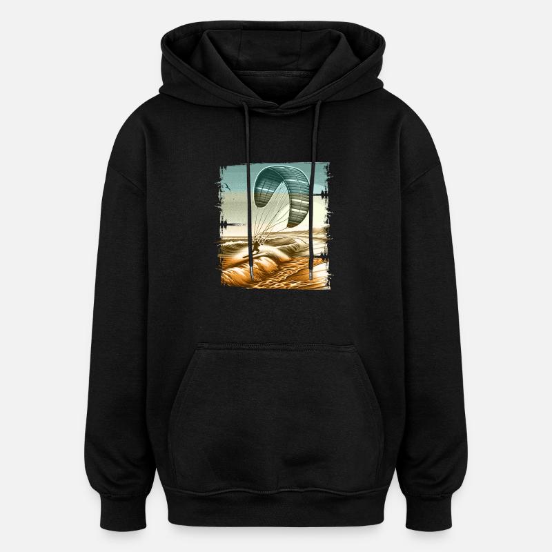 Kitesurfen Kitesurfer Kiteboard - Oversized Unisex Hoodie - Schwarz