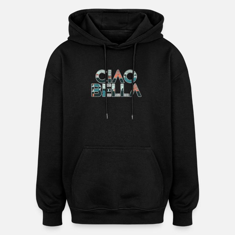 Ciao Bella - Sweat à capuche oversize unisexe - noir