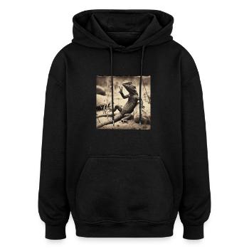 Bartagame - Bearded Dragon Geschenk - Oversized Unisex Hoodie - Schwarz - Vorne - Noah (186cm)
