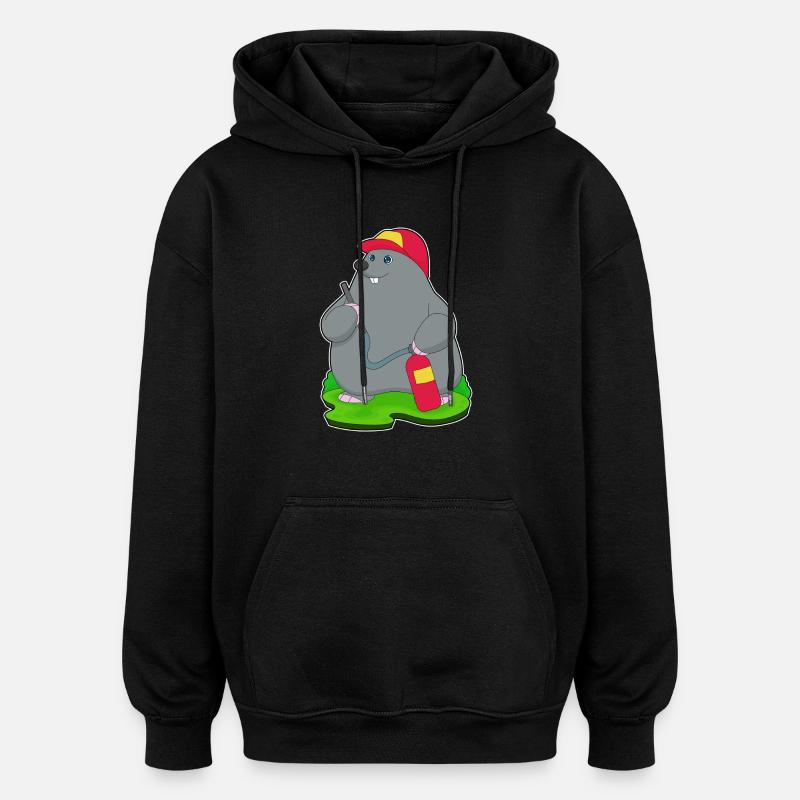 Extincteur de pompier taupe - Sweat à capuche oversize unisexe - noir