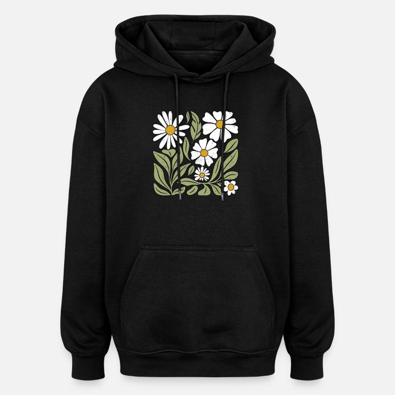 Gänseblümchen Blume Boho Blumen - Oversized Unisex Hoodie - Schwarz