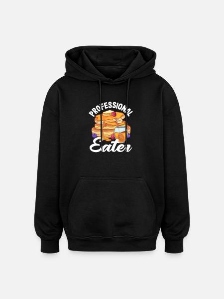 Pancakes Lovers Professional Eater - Oversized Unisex Hoodie - black