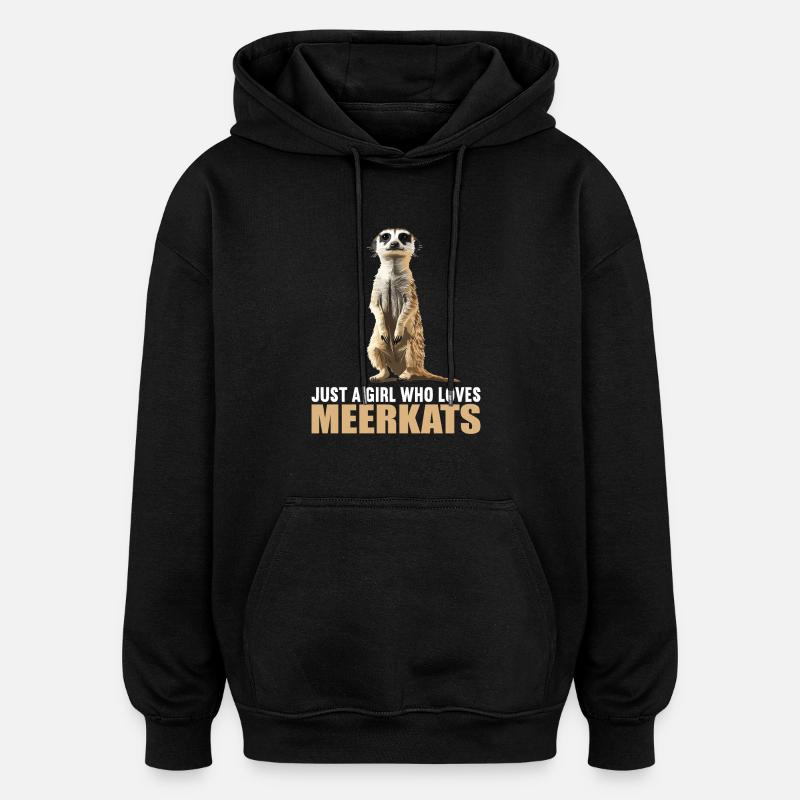 Meerkat Erdmännchen - Sweat à capuche oversize unisexe - noir