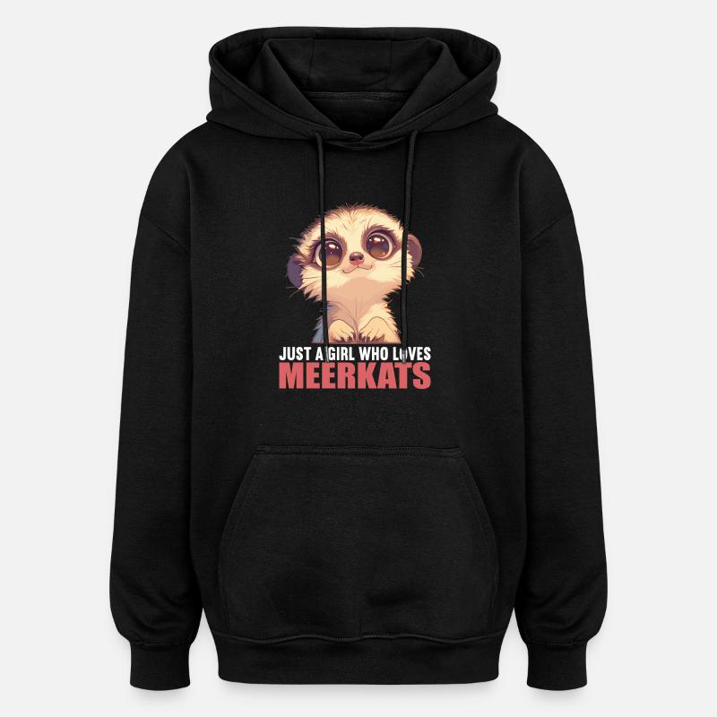 Meerkat Erdmännchen - Sweat à capuche oversize unisexe - noir