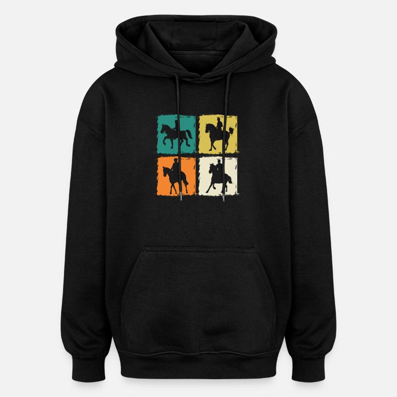 Reiten Pferde - Oversized Unisex Hoodie - Schwarz